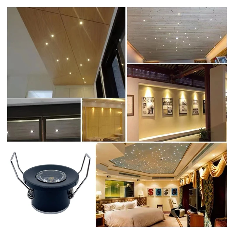 Mini Downlight LED 12V 1W Embedded Small Spot Ceiling Kitchen Cabinet Built-in Led Light Lamp Silver, White, Black Shell