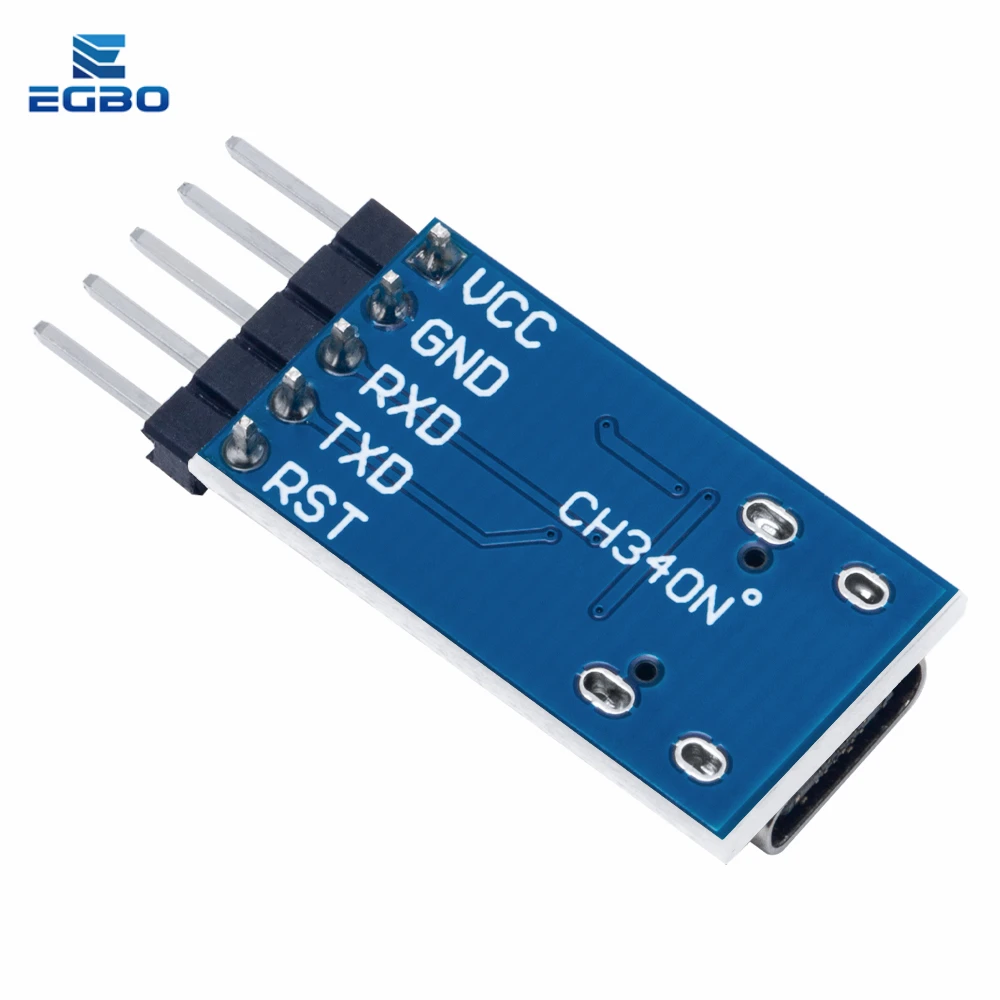 EGBO Type-C USB إلى منفذ تسلسلي TTL ، وحدة CH340N ، CH340 ، DC ، خط تنزيل الفرش ، ترقية MCU ، 5V ، V ، 1-10