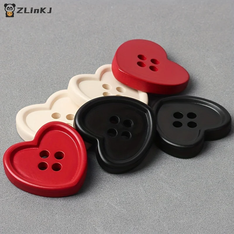 

20pcs/lot 18mm Heart Shaped Resin Buttons For Needlework Sewing Diy Accessories Clothing Decorative Craft Supplies