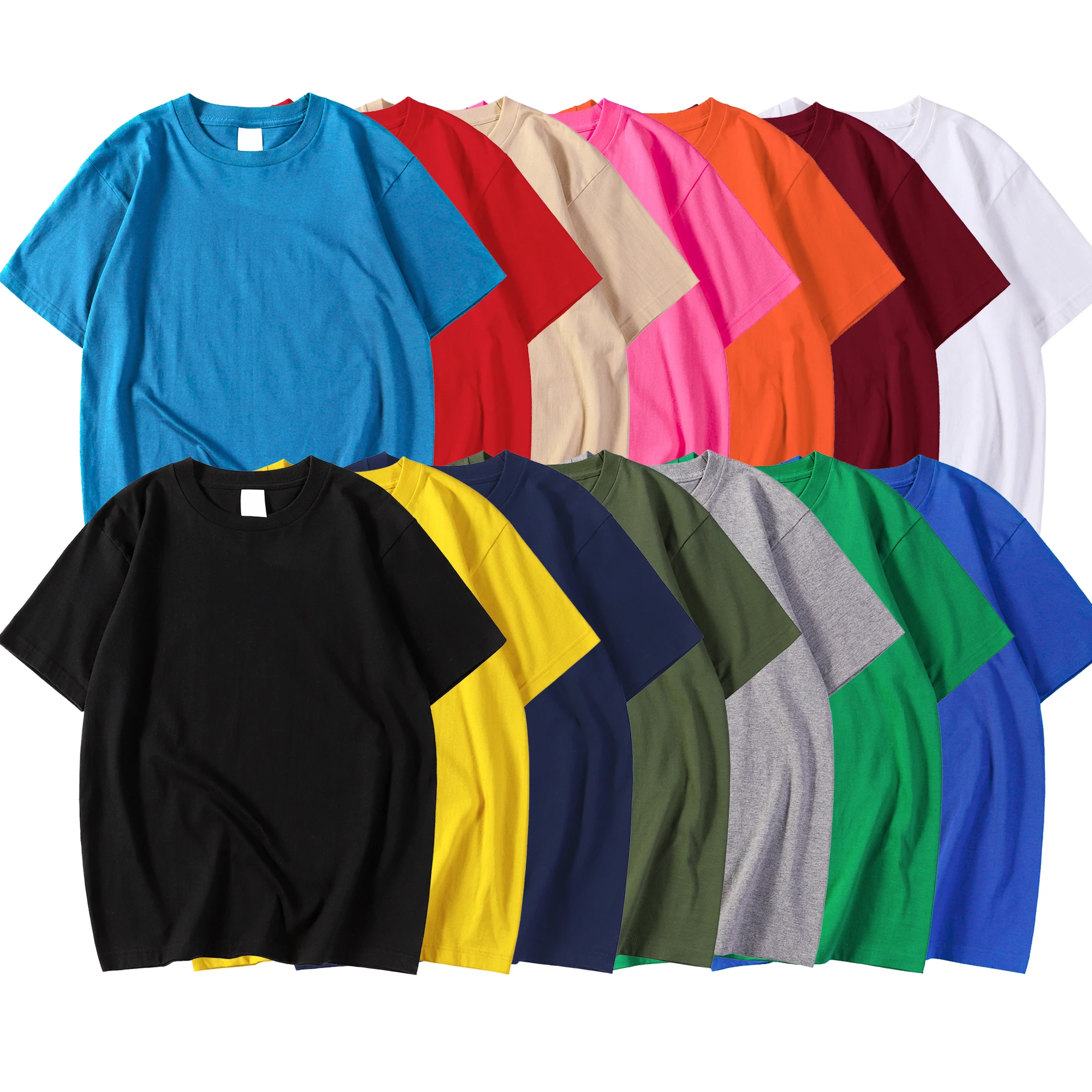 Nouveau couleur bonbon 100% coton T-Shirts hommes femmes 14 couleurs surdimensionné manches courtes haute qualité marque t-shirt vêtements doux T-Shirts