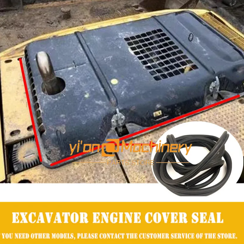 For E312 320BCD 325C 330 336D Excavator Engine Cover Sealing Tape Rubber Sealing Soundproof Tape