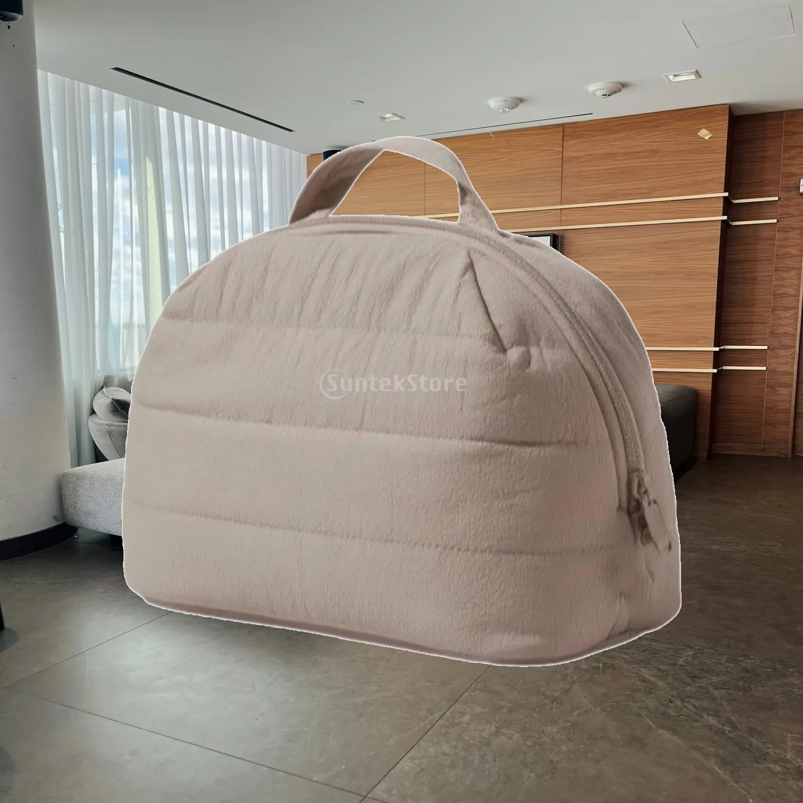 Travel Cosmetic Bag Waterproof Makeup Organizer Padded Case with Drop Down Sides for Women Adjustable Divider Pouch
