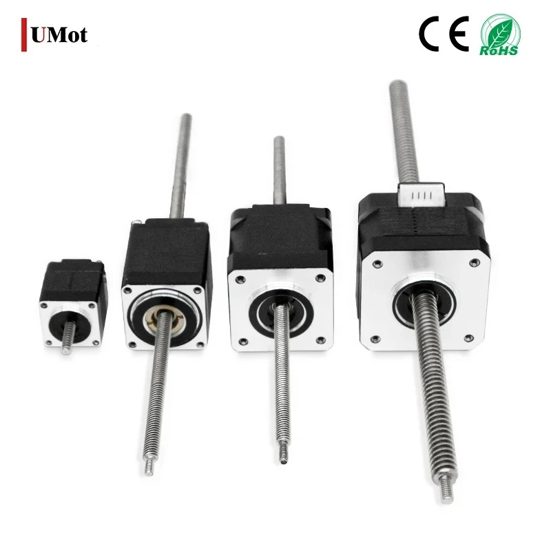 UMOT For CNC Linear Actuator Stepper Motor Nema8/Nema11/Nema14/Nema17/Nema23 Non-captive Lead Screw Through Shaft 3.5/5/8/9.5/10