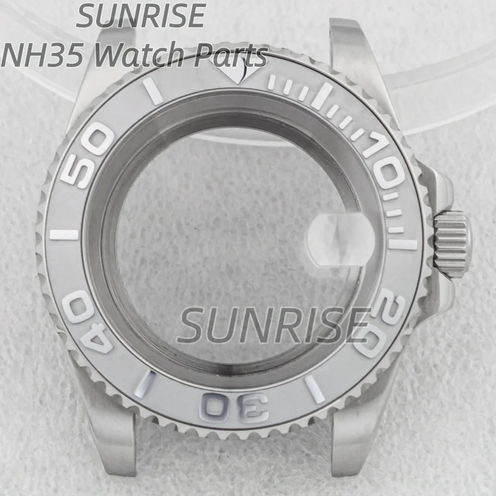

40mm 316L Solid Stainless Steel Watch Case Ceramic Bezel For Yacht-Master Seiko NH35 NH36 NH34 Automatic Movement 28.5mm Dial