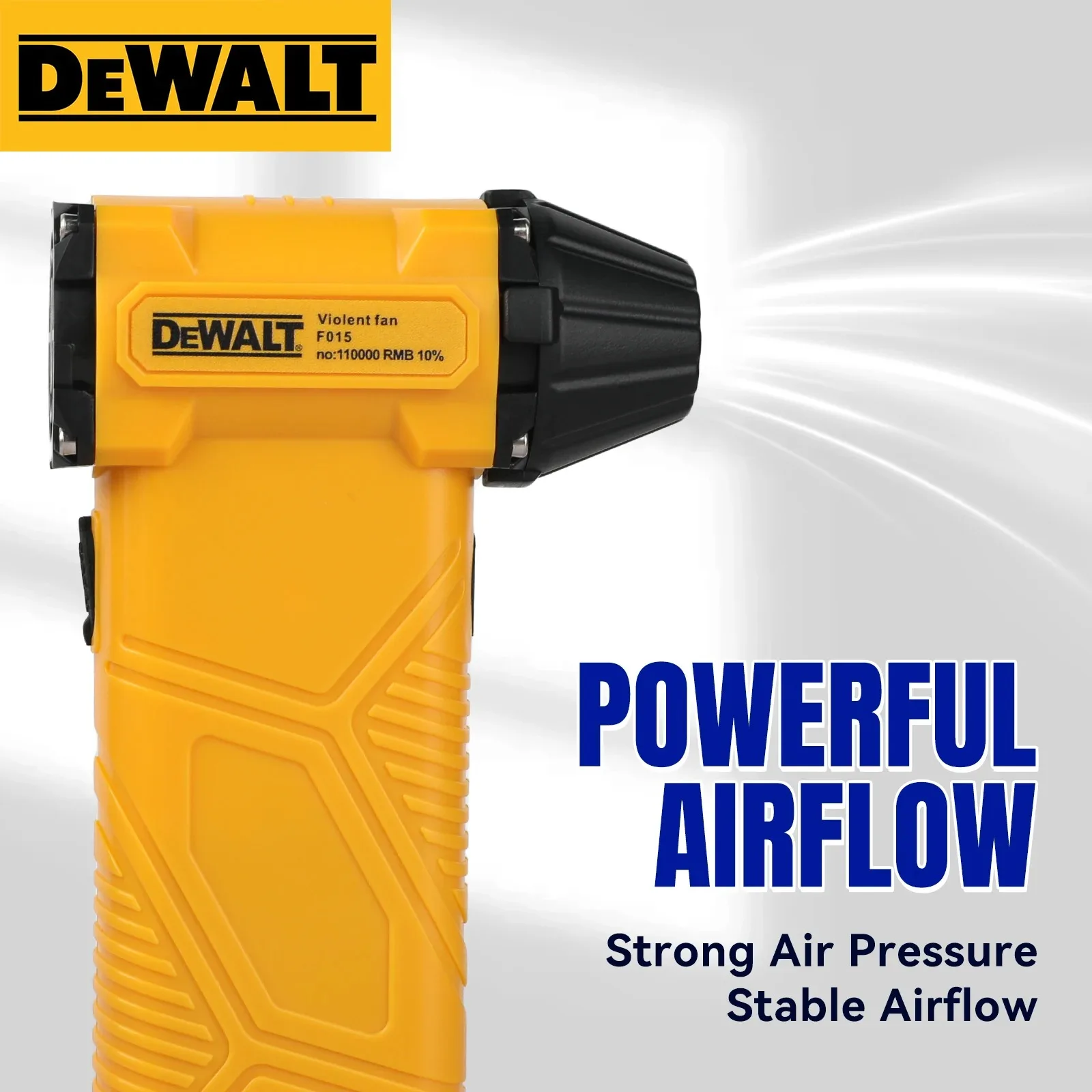 

DEWALT Mini Brushless Handheld Fan 20V High-Speed Turbine Adjustable Speed Rechargeable Type-C Interface Powerful Electric Fan