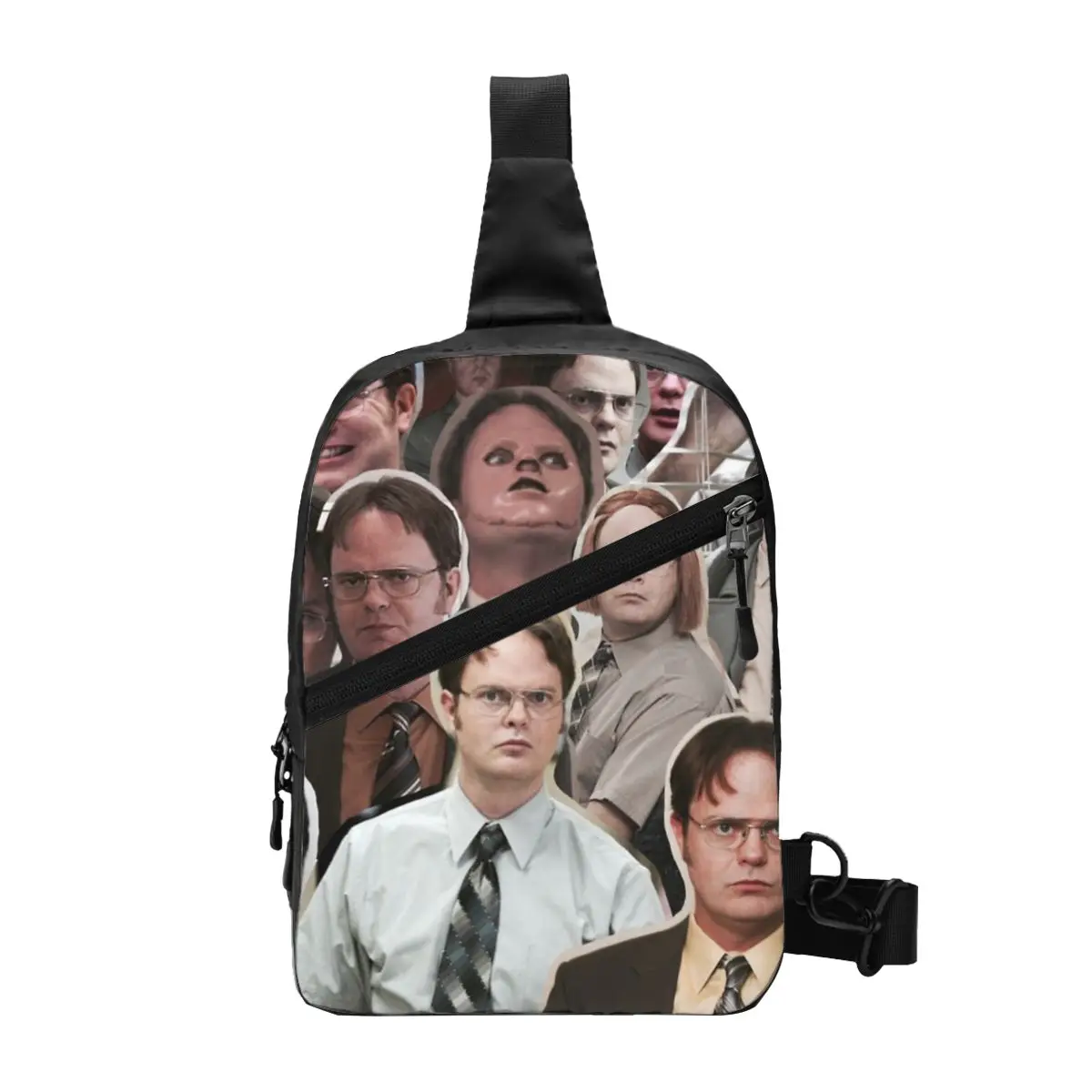 Dwight Schrute - The Office Chest Bag Men Sling Crossbody Backpack Chest Bag Traveling Hiking Daypack Shoulder Bag