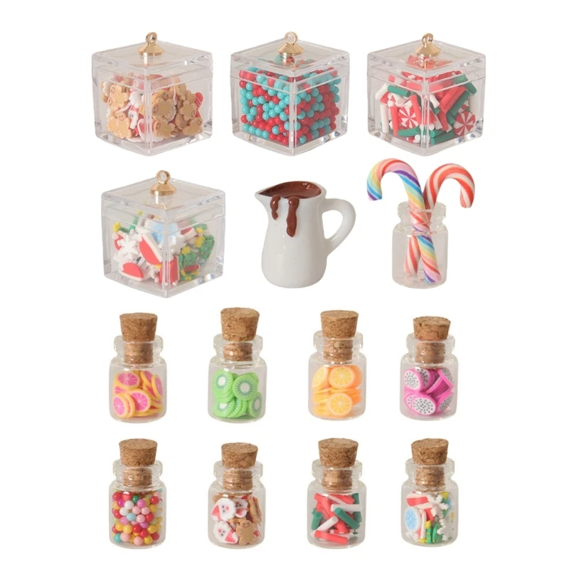 

1/12 Christmas Candy Bottles Doll House Accessories Festival Holiday Decoration 15UB