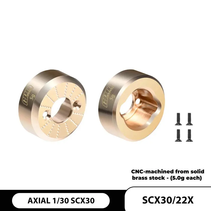 Metal AXIAL SCX30 RC 1/30 Remote Control Car - Pull Rod Steering Cup Wheel Ring Rear Axle Wheel Brass Counterweight Parts