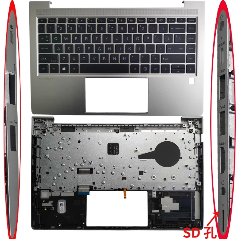 

New Original for HP 440 G8 Palmrest Cover Case with US Backlight Keyboard SD hole M23769-001
