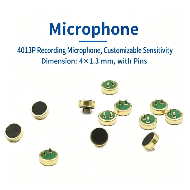 10pcs/lot 4013P Electret Condenser Microphone Capsule with Pins Recording Transducer and Pickup 4x1.3mm
