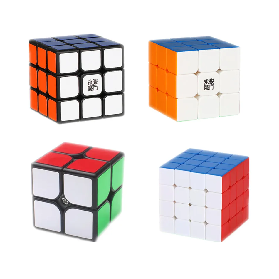 YongJun Magic Cube 2x2 3x3 4x4 5x5 6x6 Black/Stickerless Educational Puzzle Magic Cube For Children Kids Gift Toy Cubo Magico