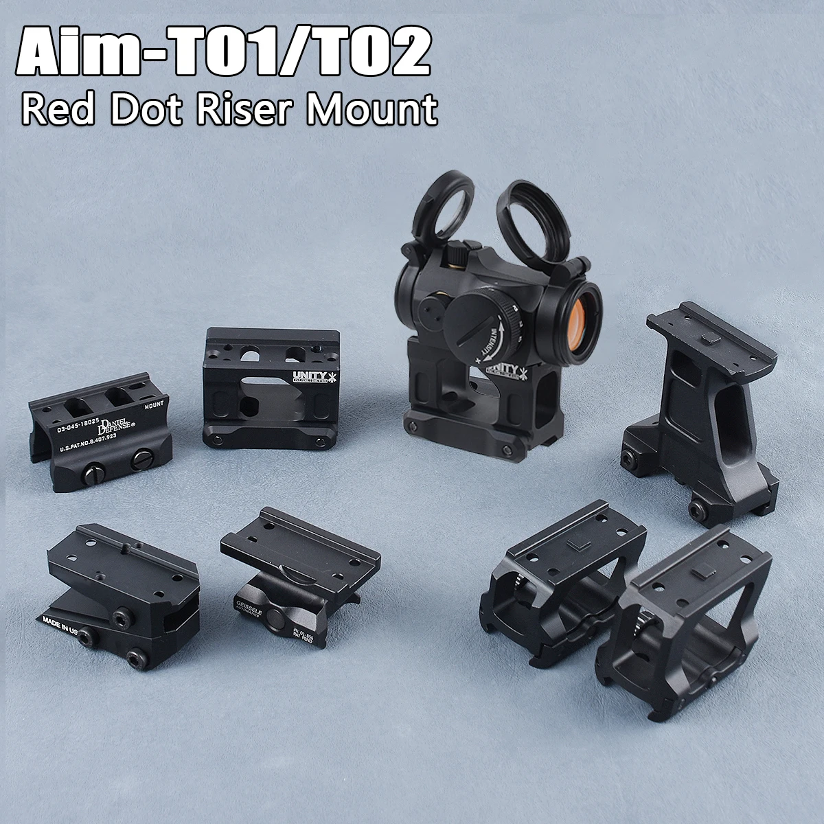 

Tactical T01 T02 Red Dot Fast Riser Mount R5 Optics Sight Scope UNITY Offset Riflescope Bracket 1.57/1.92/2.91 inches High Base