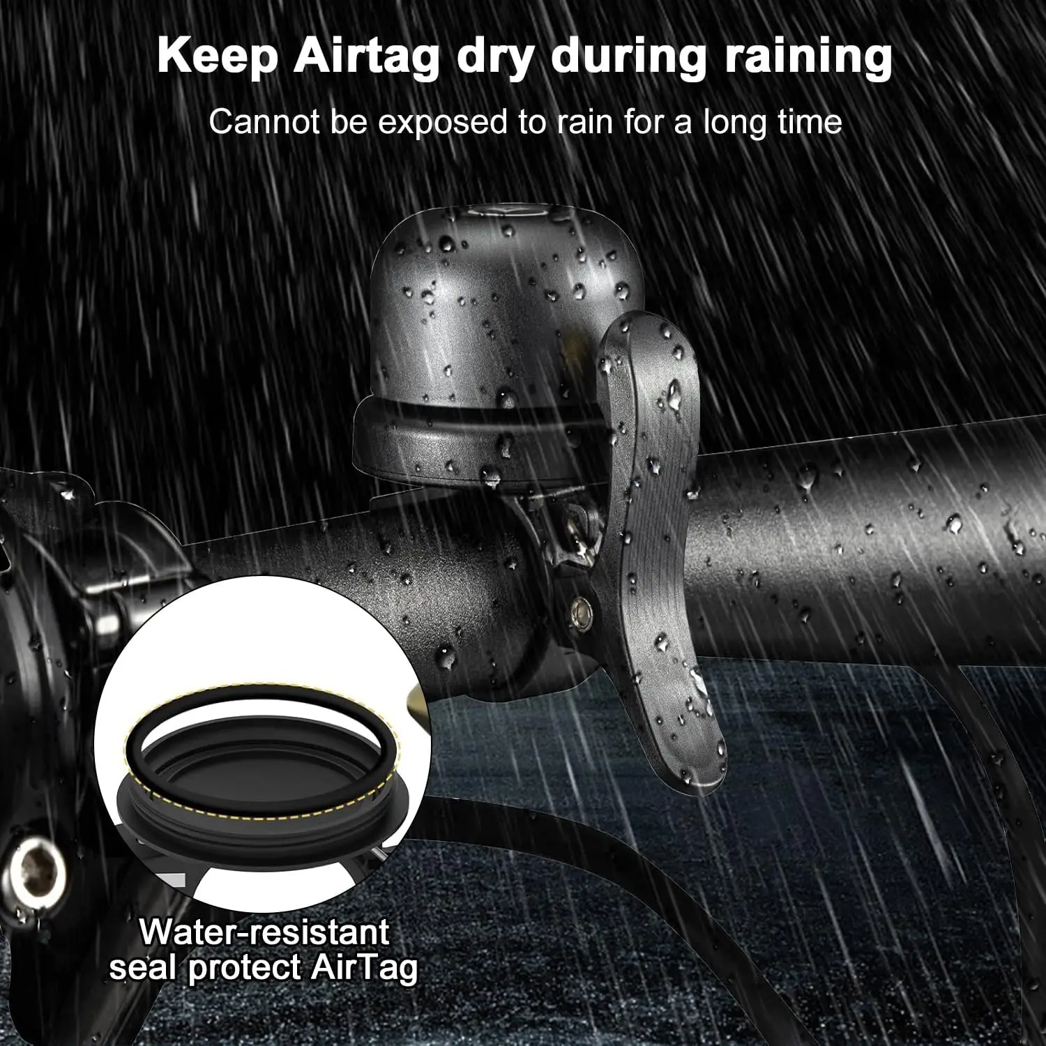 Apple AirTag用バイクベル、隠し自転車マウント、防水、AirTag GPSトラッカー紛失防止、自転車ベルホルダーアクセサリー