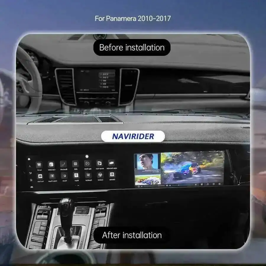 Dual screen For Porsche Panamera 2010-2016 Navi Android Auto Carplay BT Car RadioAHD 12.3+12.3inch GPS Multimedia Video Player