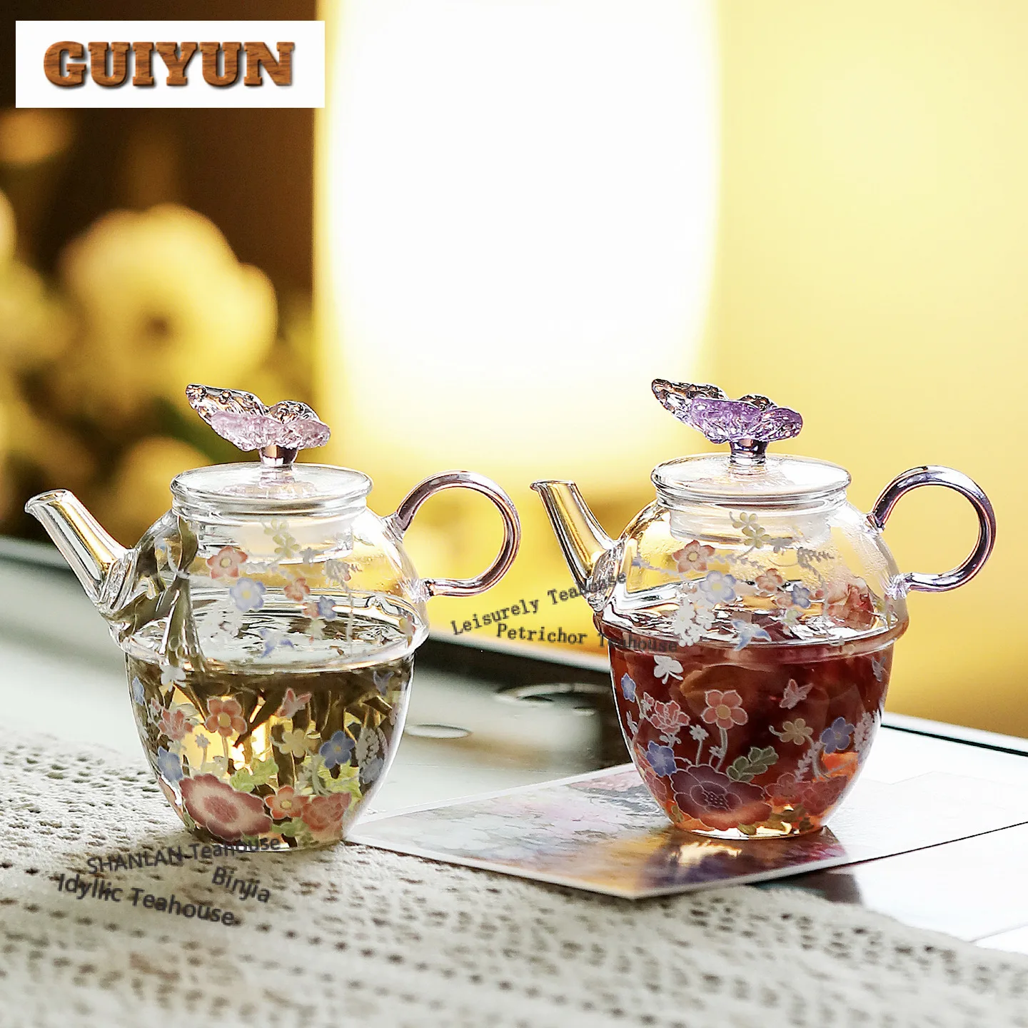 

High Borosilicate Glass Tea Set Complete Set Creative Tea Ceremony Set Tea Soaking Teapot And Tea Cup Set Cha Accessories Gift