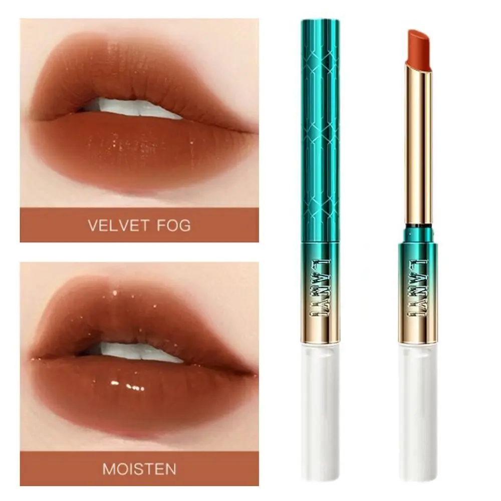 موضة 2in1 أحمر شفاه مائي مضاد للتجفيف يدوم طويلاً ترطيب الشفاه عصا ترطيب مقاوم للماء ملمع الشفاه ماكياج