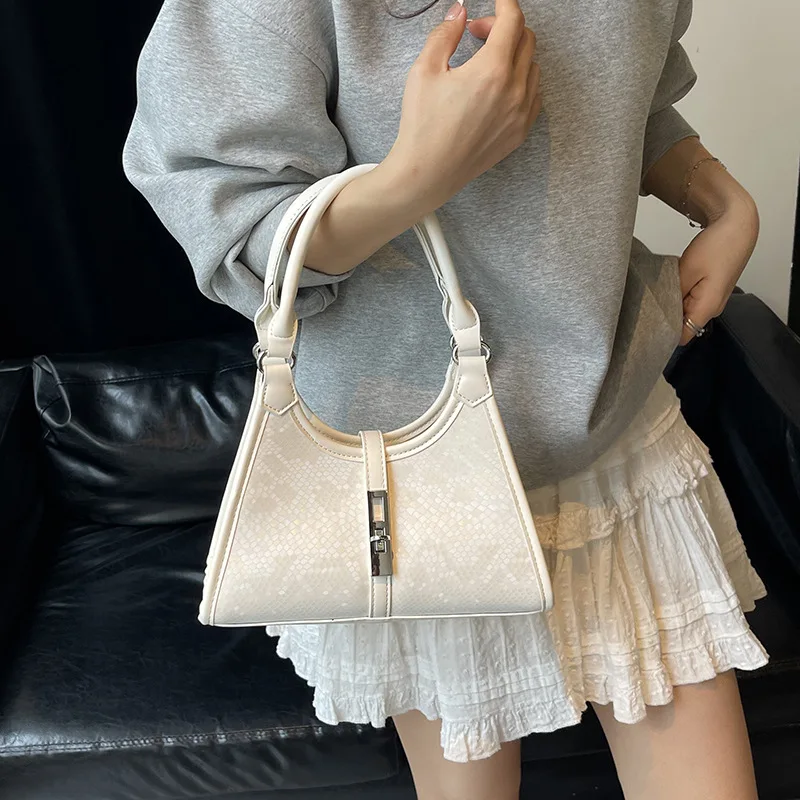 

2025 Новый клатч с замком — кошелек через плечо/плечо, компактный и стильный, черный/коричневый