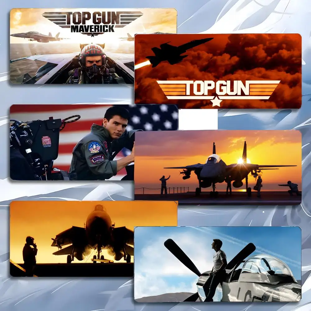 Mauspad mit Motiv aus dem Militärflugfilm T-Top Gun, großes Gaming-Mauspad mit LockEdge, verdickte PC-Tisch-Schreibtischunterlage