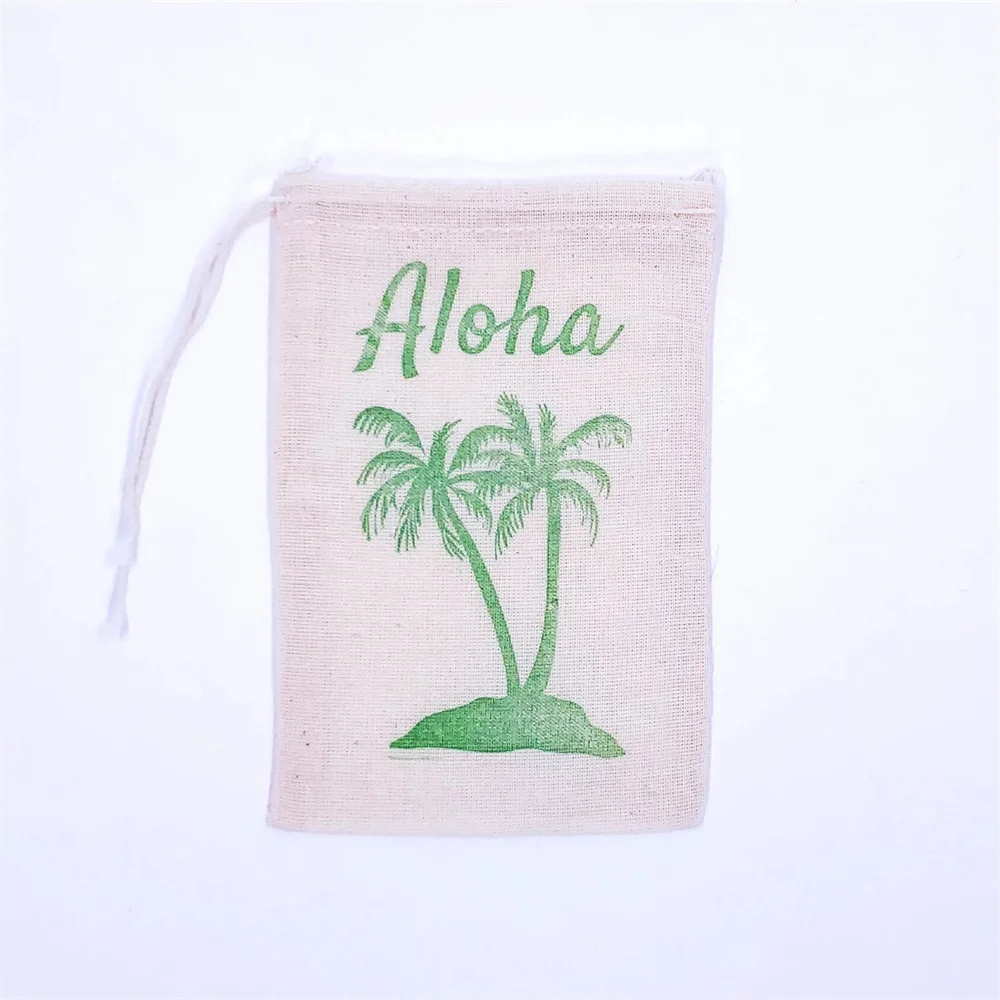 20PCS Palm Tree Favor Bags Hawaiian Party Bags Aloha Gift Bags Beach Goodie Bags Wedding Welcome Bachelorette Bridesmaid Birthda