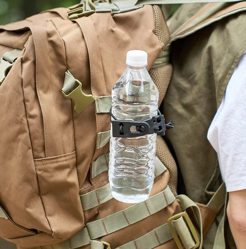 Webbing Buckle Clip Clasp Outdoor Backpack Binding Fixture Quick Release Elastic Webbing Adjustable Water Cup Base Clip