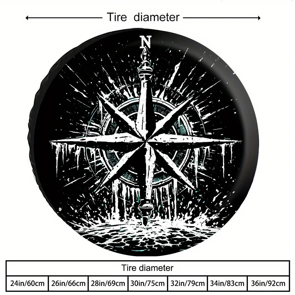 The Weathered Compass Tire Cover Is Designed For Marine Suvs, Travel Pickups, Convertible Sports Cars, And Modified Adventure Ve