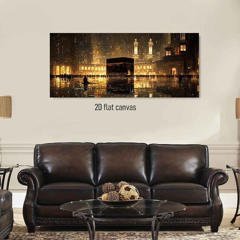 1 piece of frameless canvas decoration hanging painting for the Kaaba Mosque in the golden holy city of Mecca, Islamic culture,