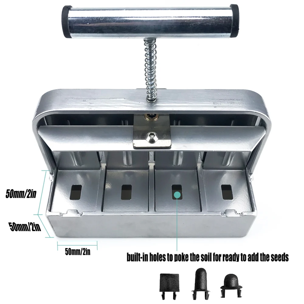 Double-deck Handheld Seedling Soil Block Maker 2 Inch Soils Blocking Tool Used for Seedling Greenhouse Garden Supplies