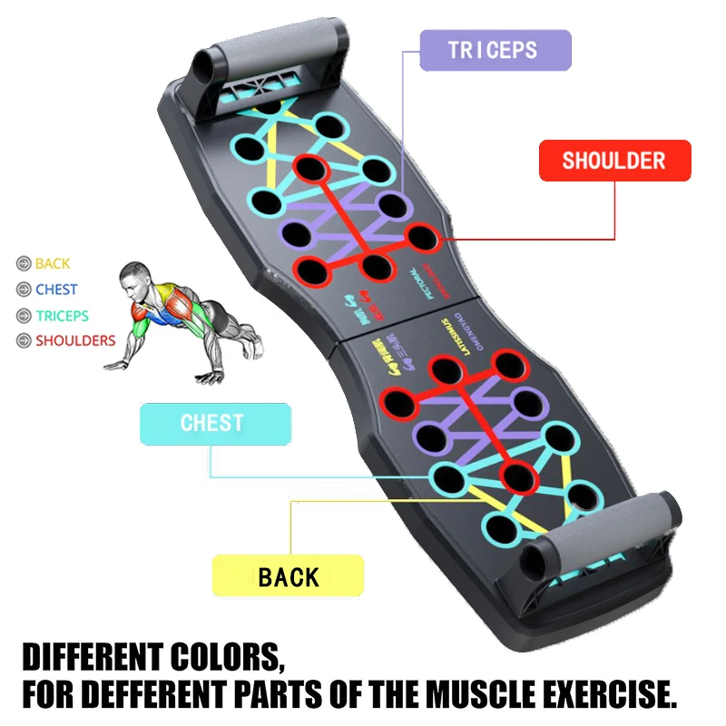 Multi-Function Push Up Board Foldable Push-Up Rack Portable Chest Muscles Training Exercise Board Fitness Equipment for Home Gym