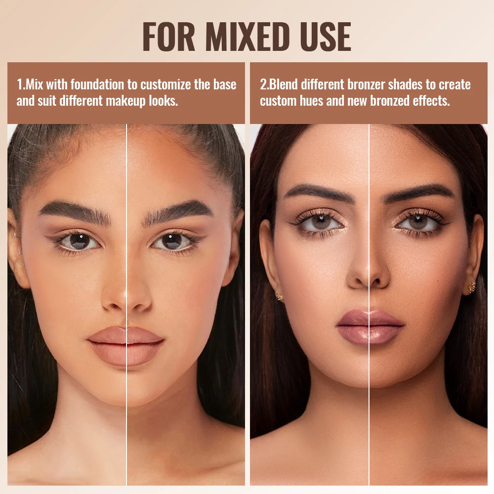 Wodoodporny krem konturowy, nawilżający i łatwy do rozmazywania krem konturowy, definiujący cechy twarzy z możliwością regulacji krycia.