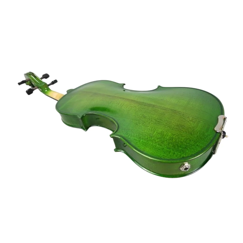 Advanced hand-made Green colors electric & acoustic violin 4/4 #7848