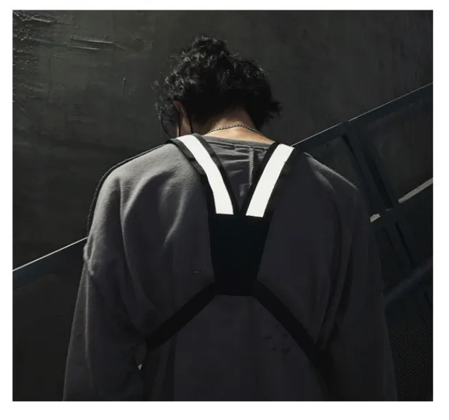 Functional Tactical Chest Bag For Men Fashion Bullet Hip Hop Vest Streetwear Bag Waist Pack Unisex Black Chest Rig Bag