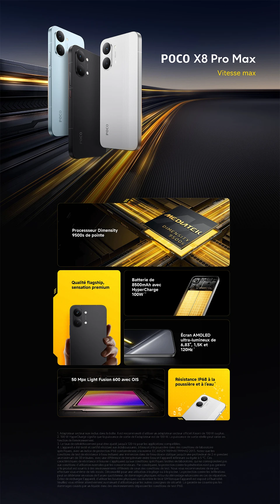 POCO X8 Pro Max 256GB/512GB EEA Version MediaTek Dimensity 9500s 1.5K AMOLED Screen 6.83 inches, 120 Hz 50 MP Camera IP68
