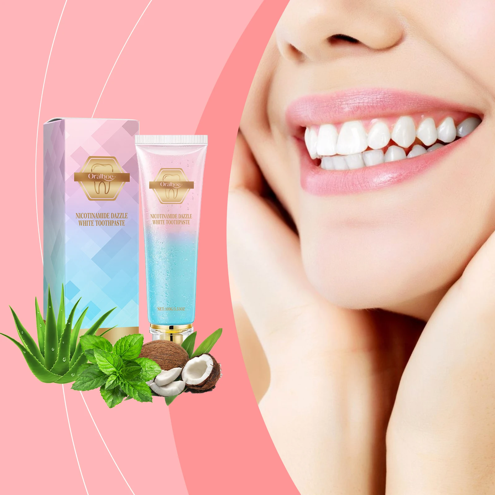 Niacinamide Whitening Toothpaste Reduce Plaque Fresh Bad Breath Stains RemovingHygiene Clean Dazzling Brighten Oral Teeth Care