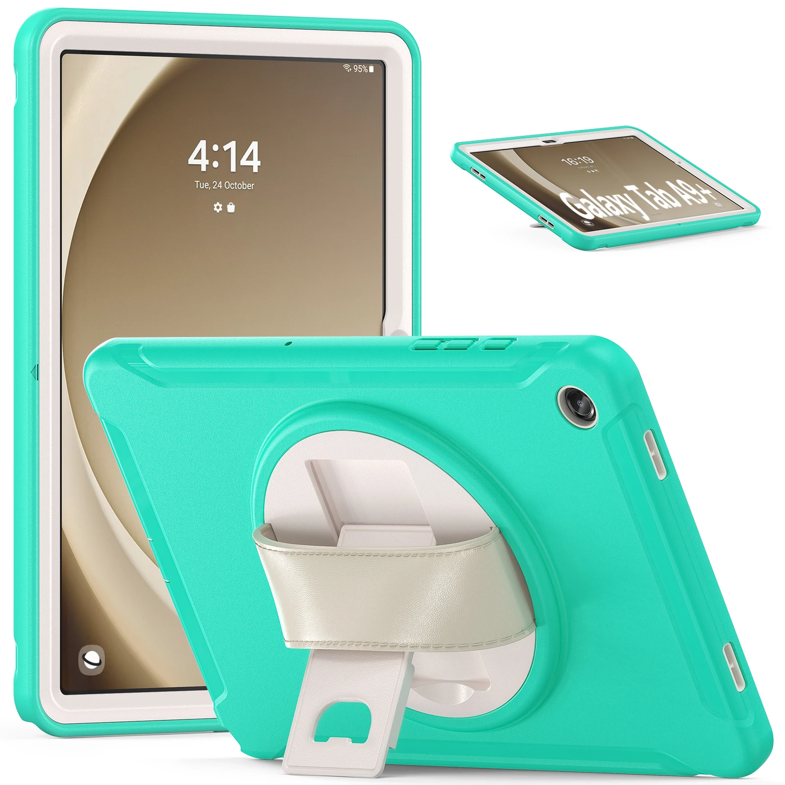 

Stand Tablet Case For Samsung Galaxy Tab A9 Plus 2023 11" SM-X210 SM-X215 X216B X218U 360 Rotatable PC-TPU Cover 3-Layers Shell