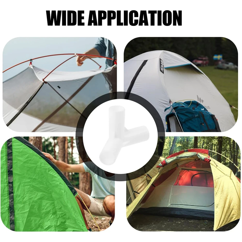 4 Stück Zeltgelenkpolverbinder Zeltversorgung Zubehör Adapter Multi-Richtungssteckeradapter Rohr weiße Kunststoffhalterung