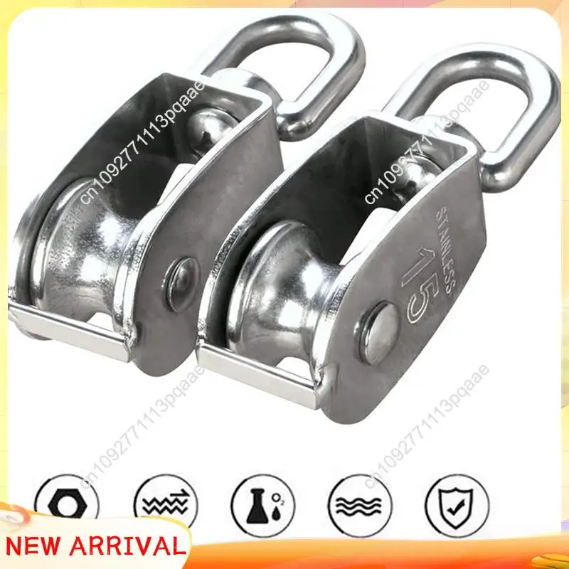 N84r 24 peças m15 bloco de polia única fio de suspensão roda de reboque giratória cabo de corda de fio rolo de polia