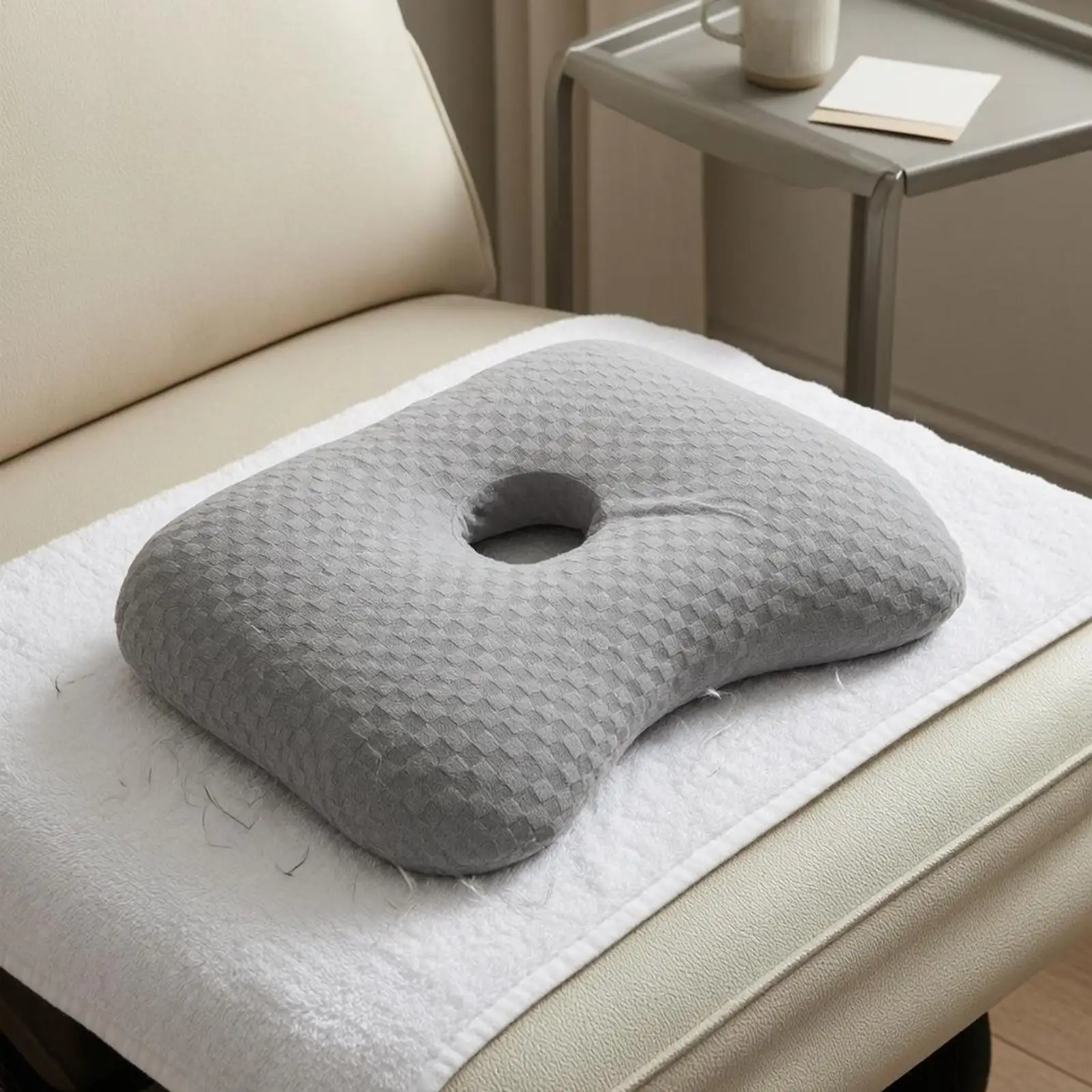 Ear Piercing Sleep Pillow Hollow Design Cotton Fiber Fill Contoured Edge Support for Comfortable Side Rest