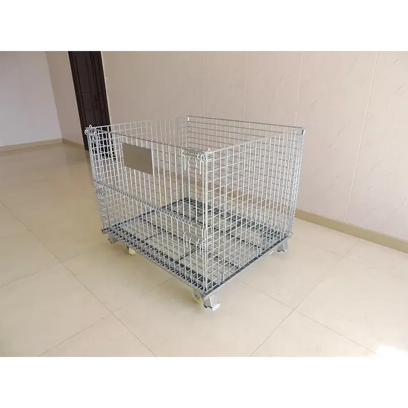 Steel Cage Storage Equipment Warehouse Logistic Stackable Wire Mesh Container Transport Box Basket Container
