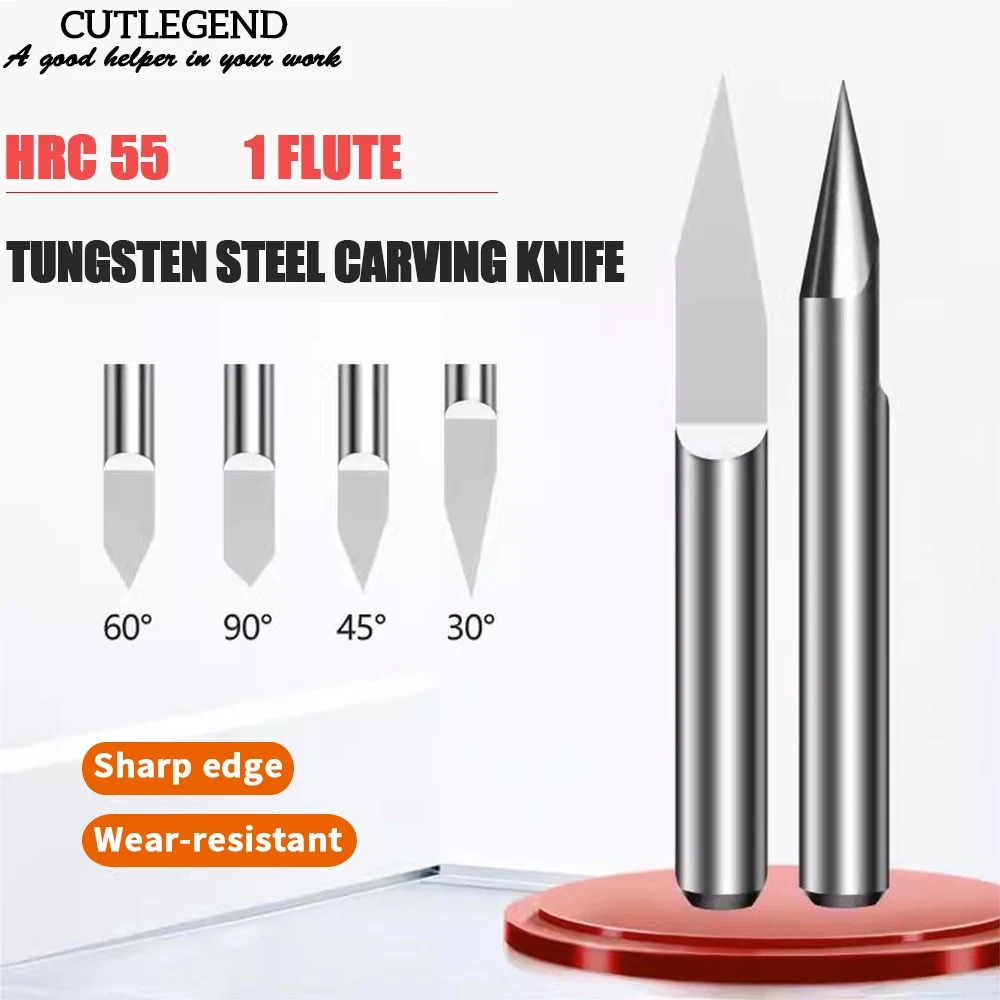 Tungstênio Aço v Forma de Gravura Bits Escultura 3d Ferramentas de Fresagem Shank Cnc Router Bit 3.175 mm mm mm 20 Graus 30 Graus 45 Graus 60 Graus 90 Graus 120 Graus