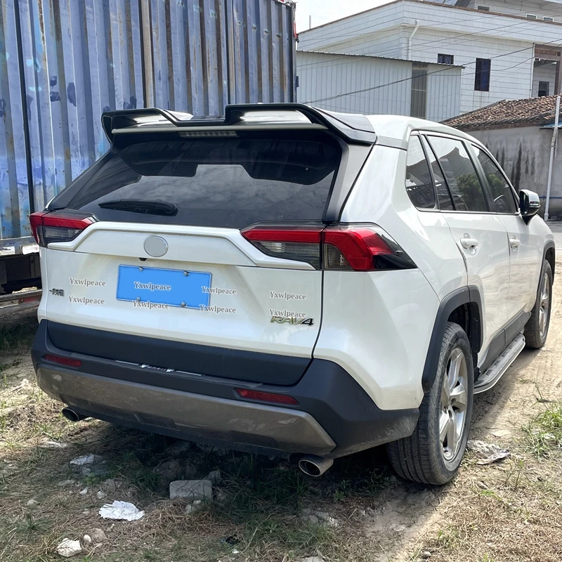 For Toyota New RAV4 Spoiler 2020-2022 ABS Glossy Black /Carbon Look Big Style Rear Roof Spoiler Trunk Wing Body Kit Accessories