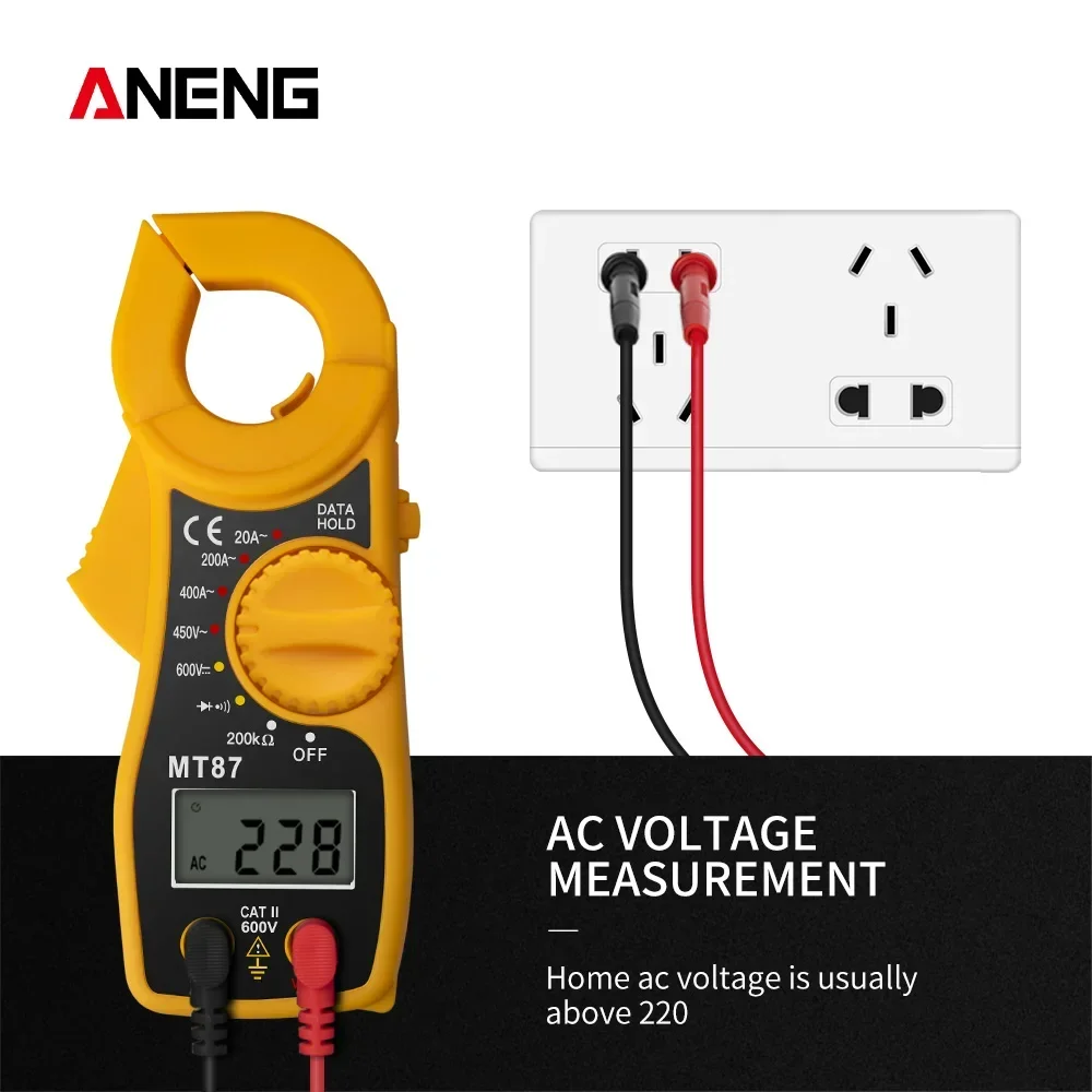 ANENG MT87 Digital Clamp Multimeter 1999 Counts AC Amp Ammeter Voltmeter  NCV Ohm High Precision Tester  Profesional Meter test