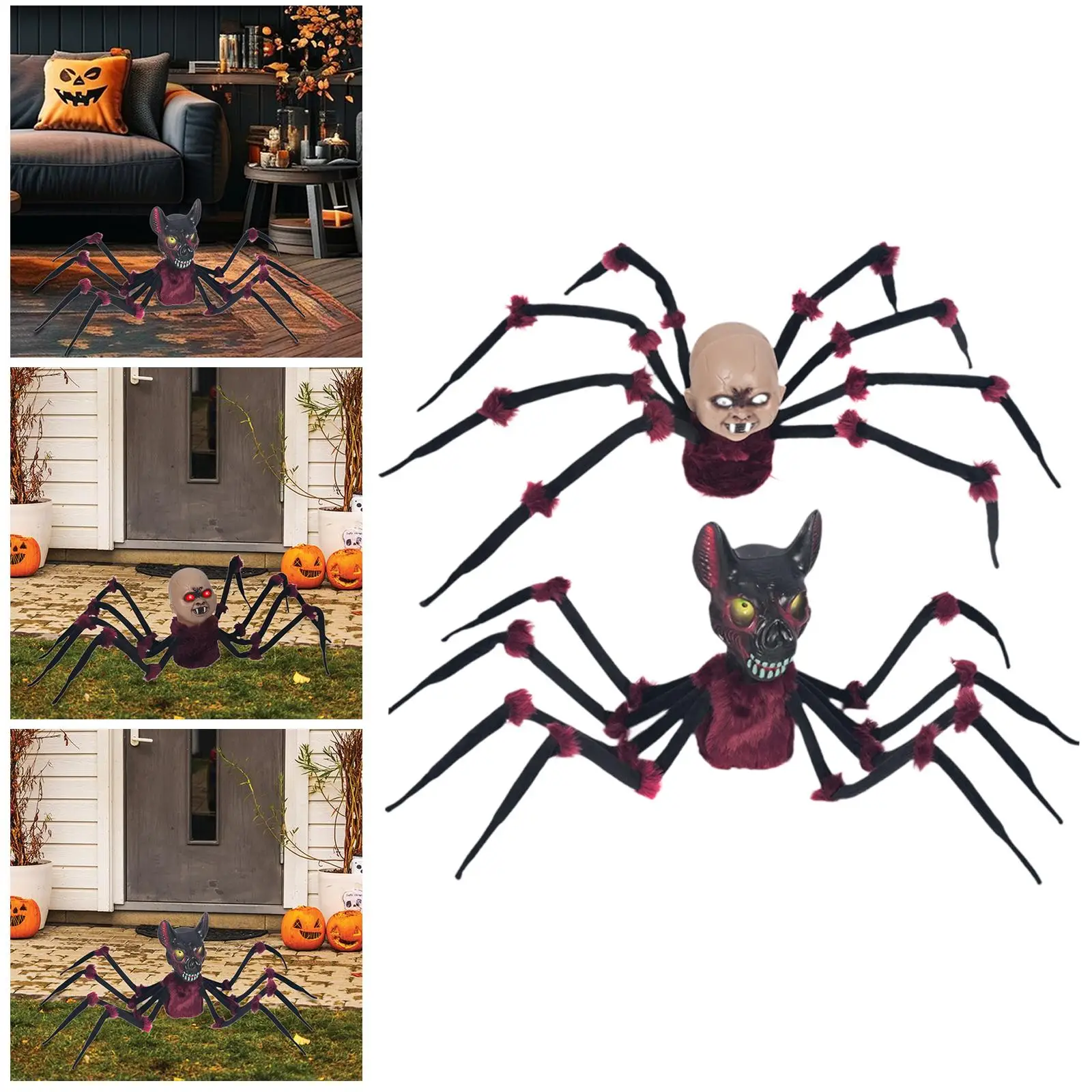

Halloween Spider Decoration Lighted Craft Figurine for Outside Party Porch