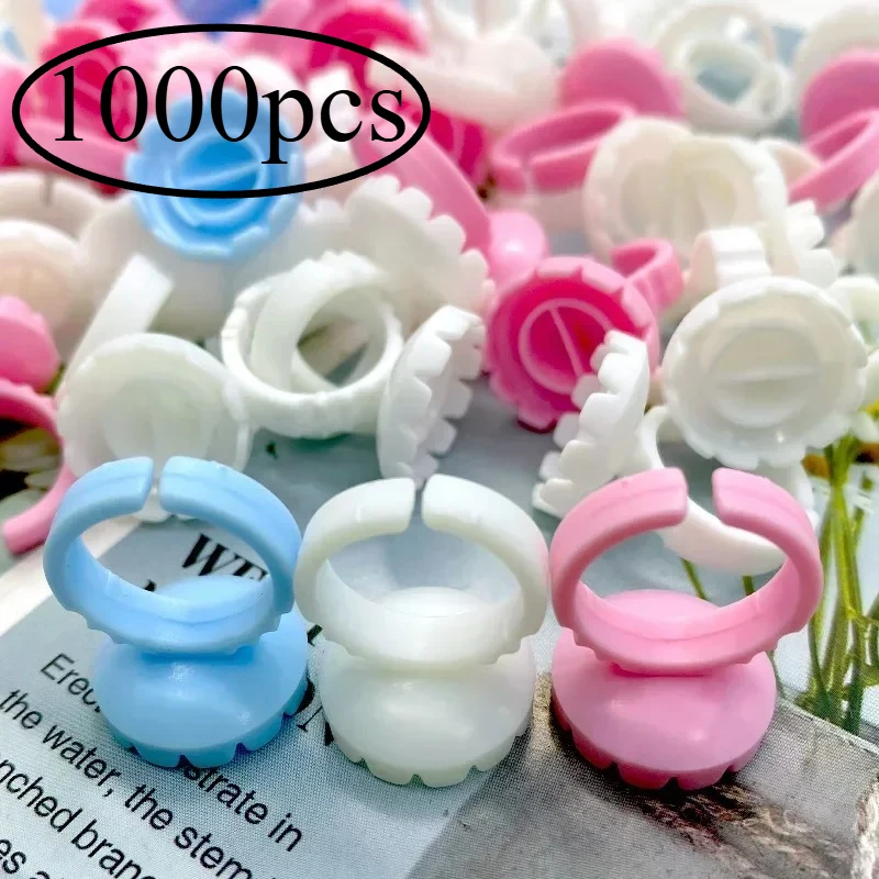 1000 قطعة المتاح زهرة على شكل الغراء الدائري كوب رمش تمديد الوشم الصباغ حامل البليت لاش لوازم ماكياج بالجملة