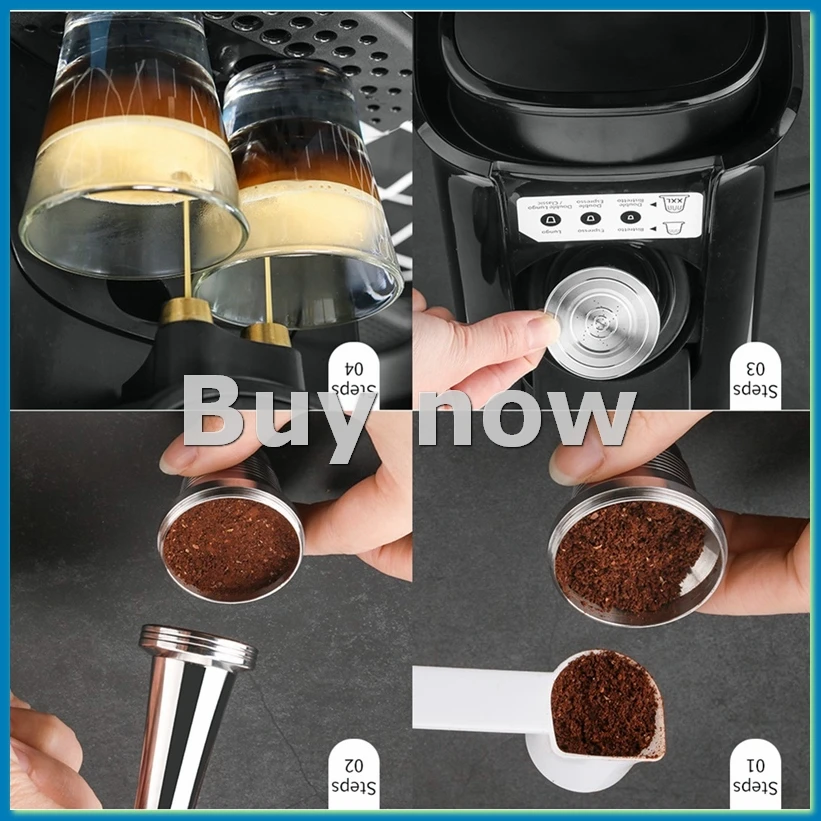 Reusable Refillable Coffee Capsule for LOR Coffee Maker Stainless Steel Filters LM8012 Machine-ABHG