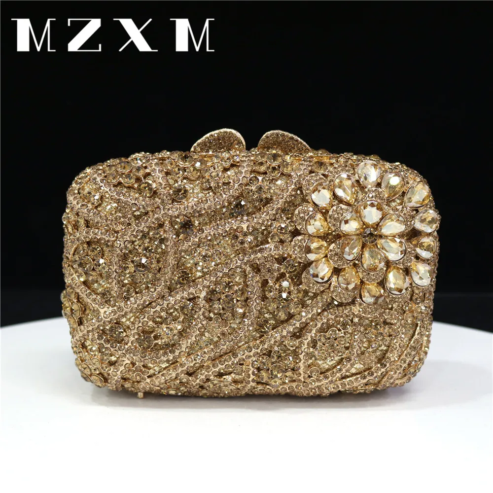 2024 Newest Luxury Ladies Evening Bag Party Wedding Hollow Crystal Clutch Multicolour Rhinestone Handbags Wallet