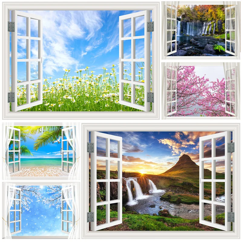 

Outside The Window Natural Scenery Photography Background Indoor Decorations Photo Backdrops Studio Props CHFJ-05