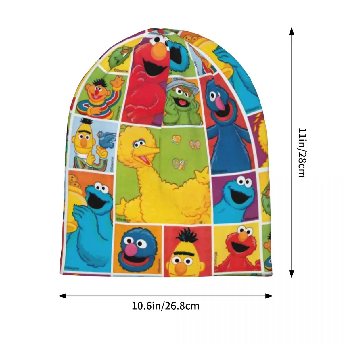 Sesame Street Cartoon Cap Big Bird Hip Hop Men Women Outdoor Skullies Beanies Hats Spring Warm Dual-use Bonnet Hat