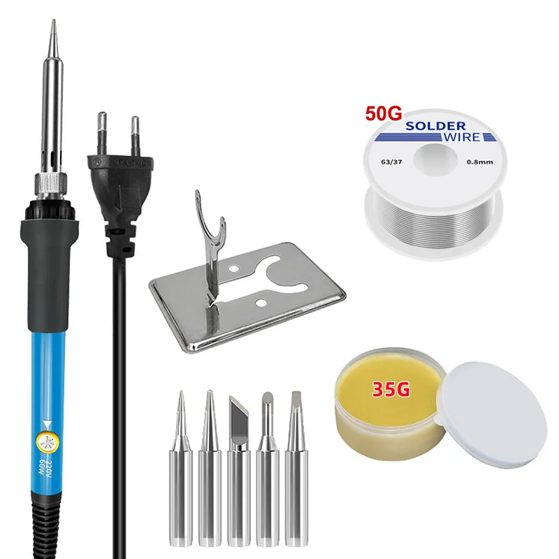 1/3/5/7/8/9Pcs 220V 60W Electric Soldering Iron Welding Solder Repair Tool Adjustable Temperature Electric Soldering Iron