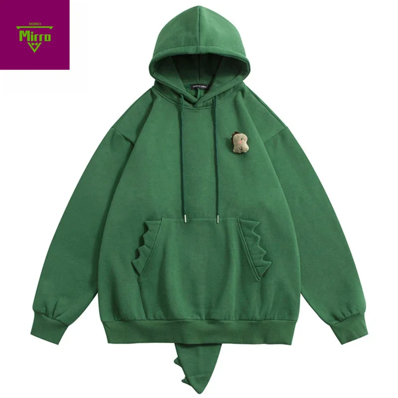 

Толстовка с капюшоном в стиле динозавра, свободный пуловер Y2K, мужской пуловер 2022, Harajuku, уличная одежда большого размера в стиле хип-хоп, флисовый спортивный костюм