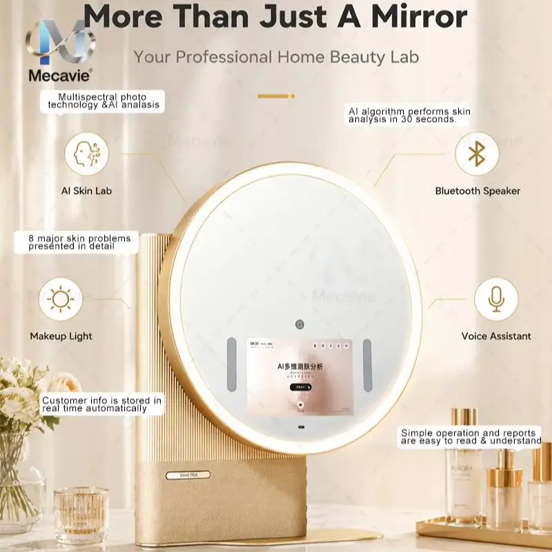 2026 AI Smart Skin Analyzer Mirror Facial Care Device Skin Test Magic Mirror Professional Beauty Machine 11.11 Promotion Sale